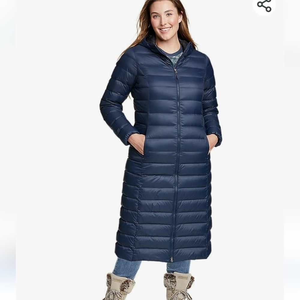 NWT Women's Size M DOWN Eddie Bauer long coat